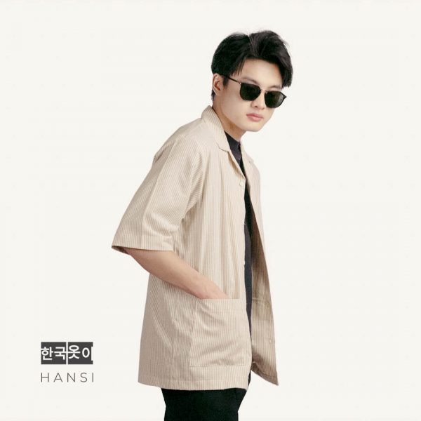 Han Stripe Shirt - Khaki - Image 2