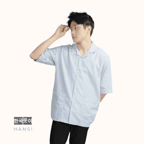 Han Stripe Shirt - Soft Blue - Image 4