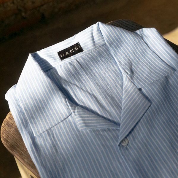 Han Stripe Shirt - Soft Blue - Image 5