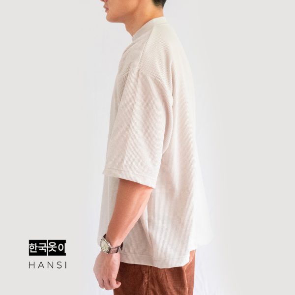 Siwon Waffle Tee – Ivory - Image 2