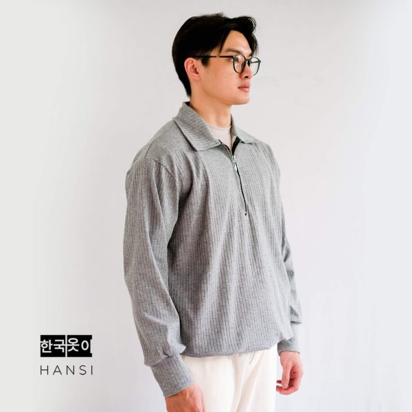 Yoo Halfzip Sweater - Misty Grey - Image 2