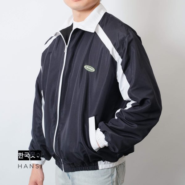 Hwarang Retro Jacket - Navy White - Image 3