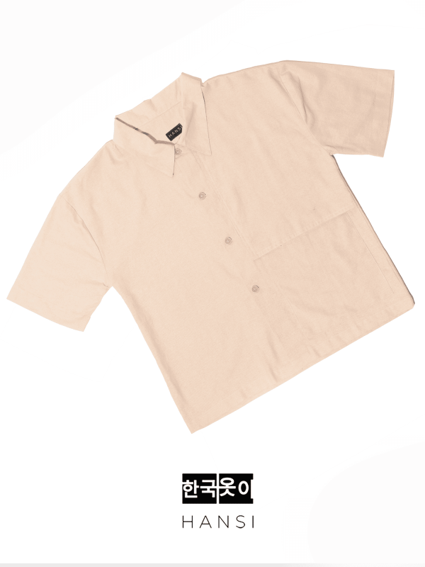 Dawon Boxy Linen Shirt - Beige - Image 6