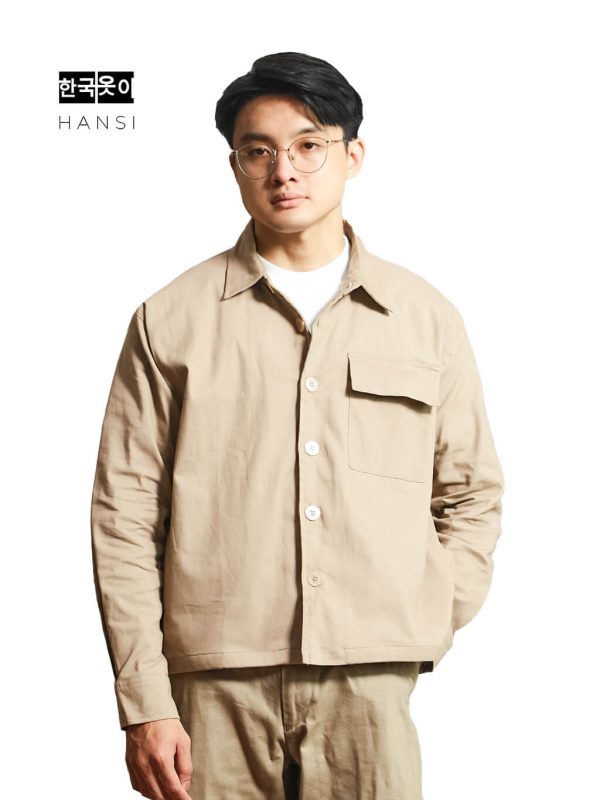 Seojin Twill Overshirt - Brown - Image 2