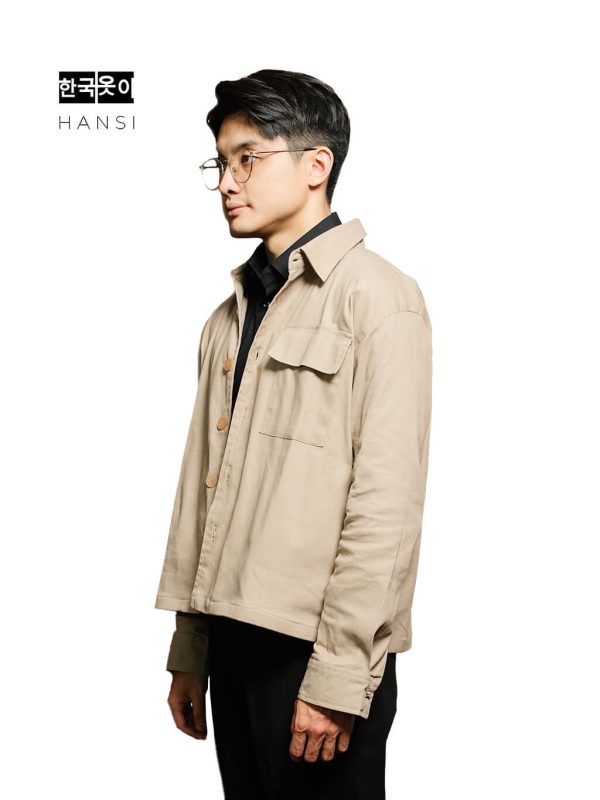 Seojin Twill Overshirt - Brown - Image 3