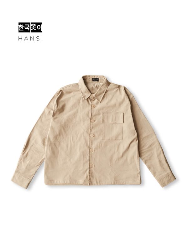 Seojin Twill Overshirt - Brown - Image 4