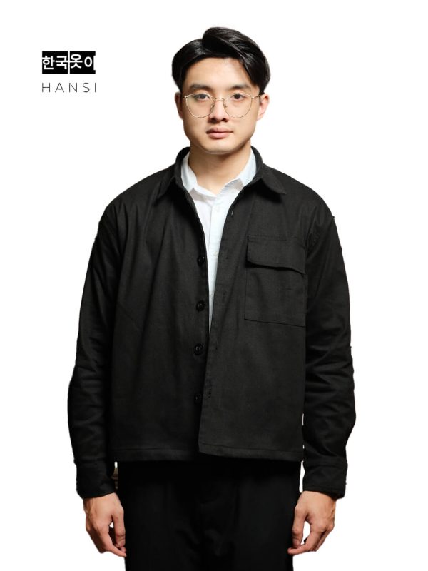 Seojin Twill Overshirt - Black - Image 2