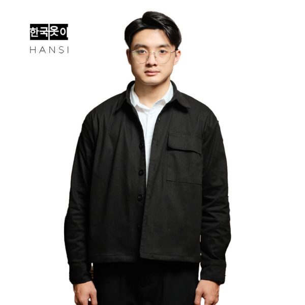 Seojin Twill Overshirt - Black