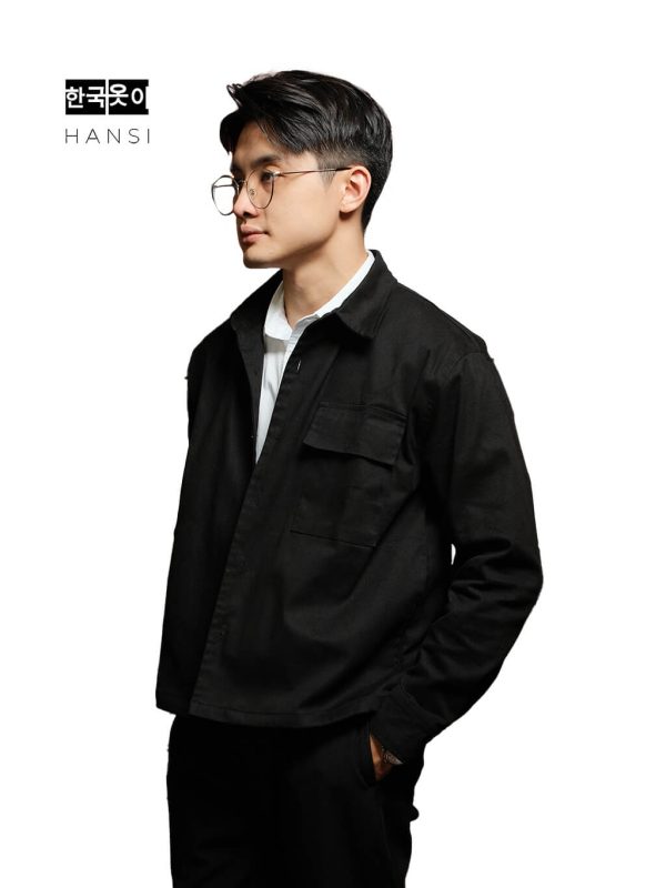 Seojin Twill Overshirt - Black - Image 3