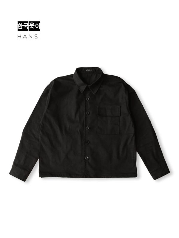 Seojin Twill Overshirt - Black - Image 4